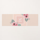 Tapis De Yoga Monogramme rose et beige Meilleure maman jamais pe (Dos (Horizontal))