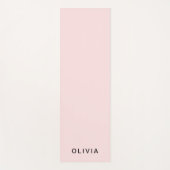 Tapis De Yoga Monogramme rose et nom personnalisé | Personnalisé (Devant)