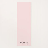 Tapis De Yoga Monogramme rose et nom personnalisé | Personnalisé (Dos)