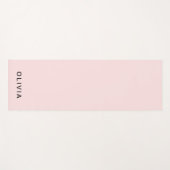 Tapis De Yoga Monogramme rose et nom personnalisé | Personnalisé (Devant (Horizontal))