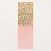 Tapis De Yoga Monogramme rose Fille Chic Gold Confetti (Dos)