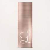 Tapis De Yoga Monogramme rose métal brossé rose or (Devant)