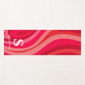 Tapis De Yoga Monogramme rose rouge moderne (Devant (Horizontal))