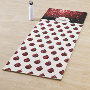 Tapis De Yoga Monogramme rouge foncé coccinelle faux parties sci
