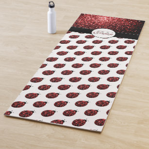 Tapis De Yoga Monogramme rouge foncé coccinelle faux parties sci