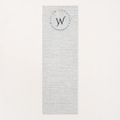 Tapis De Yoga Monogramme Rustique Gris Linge Élégant Script (Devant)