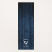 Tapis De Yoga Monogramme rustique Marine Bois bleu (Devant)