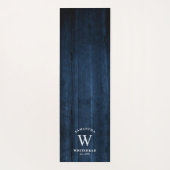 Tapis De Yoga Monogramme rustique Marine Bois bleu (Dos)