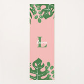 Tapis De Yoga Monogramme tendance Feuille tropicaux (Devant)