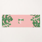 Tapis De Yoga Monogramme tendance Feuille tropicaux (Devant (Horizontal))