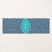 Tapis De Yoga Monogramme Turquoise de Motif à pointes blanches d (Dos (Horizontal))