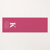 Tapis De Yoga Monogramme typographique rose chaud (Devant (Horizontal))
