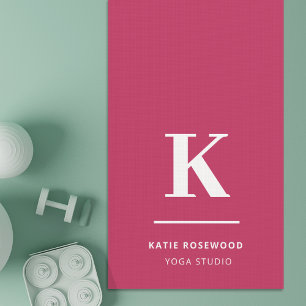 Tapis De Yoga Monogramme typographique rose chaud
