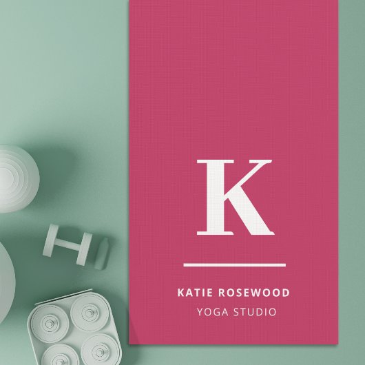 Tapis De Yoga Monogramme typographique rose chaud