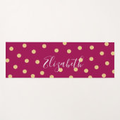 Tapis De Yoga Monogramme unique en or rose (Devant (Horizontal))