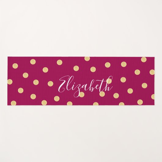 Tapis De Yoga Monogramme unique en or rose (Devant (Horizontal))