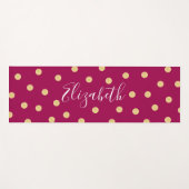 Tapis De Yoga Monogramme unique en or rose (Devant (Horizontal))