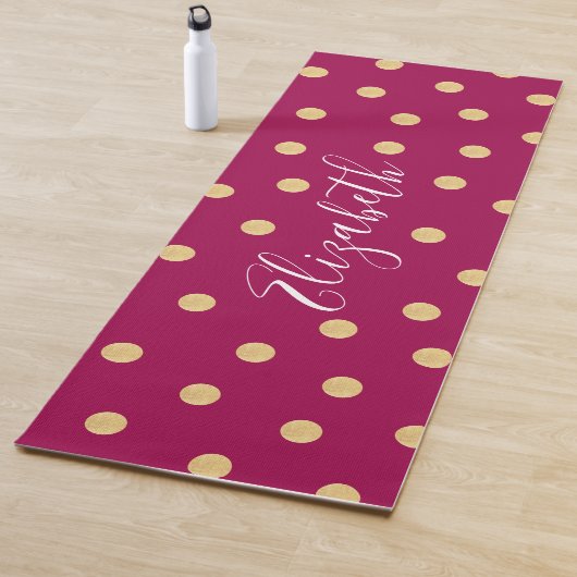 Tapis De Yoga Monogramme unique en or rose (En situation)