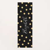 Tapis De Yoga Monogramme unique Mat d'or noir (Devant)