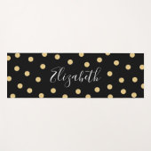 Tapis De Yoga Monogramme unique Mat d'or noir (Devant (Horizontal))