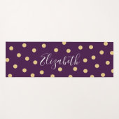 Tapis De Yoga Monogramme unique Mat d'or violet (Devant (Horizontal))