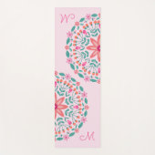 Tapis De Yoga Monogramme végétal Mandala Floral (Devant)