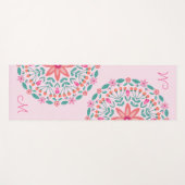 Tapis De Yoga Monogramme végétal Mandala Floral (Devant (Horizontal))