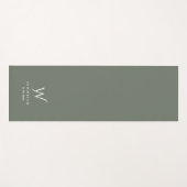 Tapis De Yoga Monogramme vert chasseur et nom Yoga Mat (Devant (Horizontal))