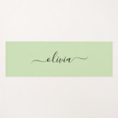 Tapis De Yoga monogramme vert clair et noir (Devant (Horizontal))