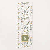 Tapis De Yoga Monogramme Vert Couleurs d'automne (Devant)