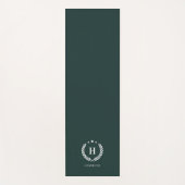 Tapis de Yoga Monogramme Vert Foncé Élégant Modern (Devant)