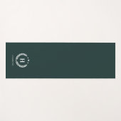 Tapis de Yoga Monogramme Vert Foncé Élégant Modern (Devant (Horizontal))