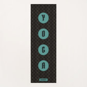 Tapis De Yoga Monogramme vert Motif Gold Black Art Déco (Devant)