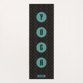 Tapis De Yoga Monogramme vert Motif Gold Black Art Déco (Dos)