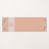 Tapis De Yoga Monographie florale Rose poussiéreuse (Devant (Horizontal))