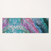 Tapis De Yoga Monographie Whimsical ondulé bleu violet Parties s (Devant (Horizontal))