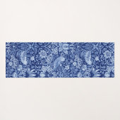 Tapis De Yoga Monotone bleu de fraises Thief, William Morris (Dos (Horizontal))