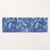 Tapis De Yoga Monotone bleu de fraises Thief, William Morris (Devant (Horizontal))