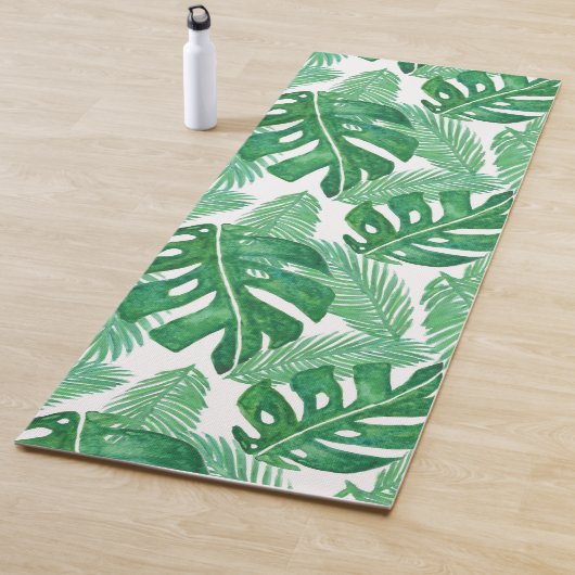 Tapis De Yoga Monstera Deliciosa Green Tropical Leaf Motif (En situation)