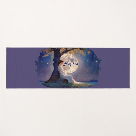 Tapis De Yoga Moonlit Dreamer - Serene Night Sky (Devant (Horizontal))