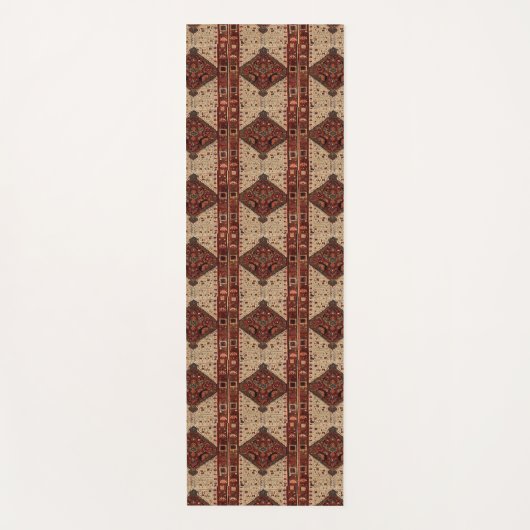 Tapis De Yoga Moquette orientale design orange et crème (Devant)