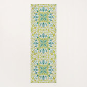 Tapis De Yoga Morris Yellow Turquoise Vine & Flower Pattern (Dos)