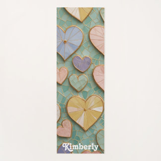 Tapis De Yoga Mosaic Love : Coeurs Pastel