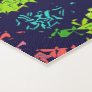 Tapis De Yoga Mosaïque florale colorée motif bleu arrière - plan