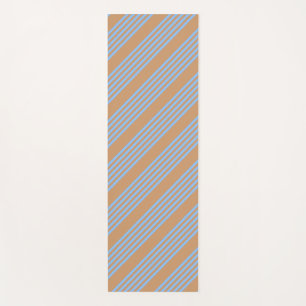 Tapis De Yoga Motif à cinq bandes bleu et brun