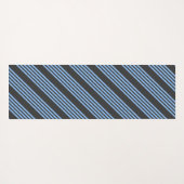 Tapis De Yoga Motif à cinq bandes bleu et charbon (Dos (Horizontal))