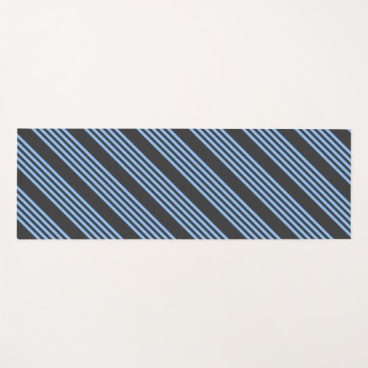 Tapis De Yoga Motif à cinq bandes bleu et charbon (Devant (Horizontal))