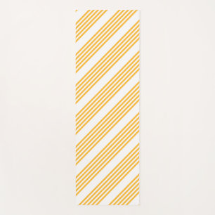 Tapis De Yoga Motif à cinq bandes jaune et blanc ensoleillé