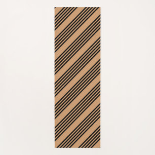 Tapis De Yoga Motif à cinq bandes noir et brun