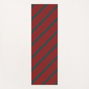 Tapis De Yoga Motif à cinq bandes rouge et charbon de bois